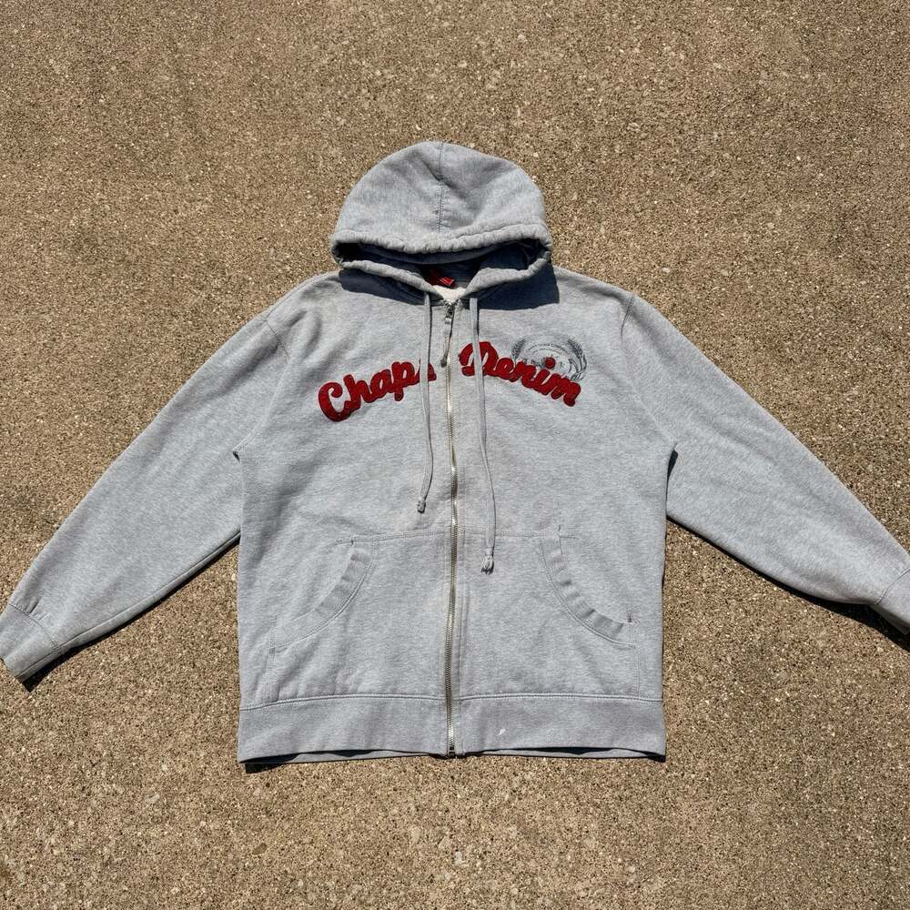 Chaps Denim Gray Full Zip Hoodie Size M